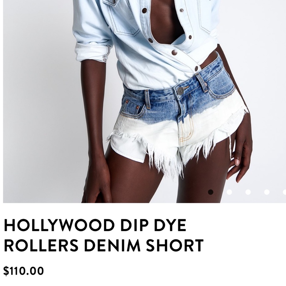 One Teaspoon HOLLYWOOD DIP DYE ROLLERS DENIM SHORT